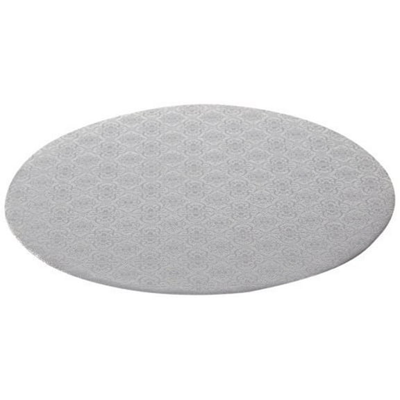 W PACKAGING WPWDW8W 8" White Double Wall Wrap Around/Fold Over Cake Pad, 1/4" Thick, W/Hand Wrapped Coated Embossed Foil Paper Pack of 50