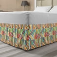 thumbnail image 1 of Modern Bed Skirt, Geometrical Theme Abstract Triangular Pattern with Colorful Contemporary Motifs, Elastic Bedskirt Dust Ruffle Wrap Around for Bedding Decor, 4 Sizes, Multicolor, by Ambesonne, 1 of 2