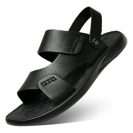 

Men‘s PU Leather Sandals Casual Outdoor Comfy Non Slip Slides Sandals Beach Shoes Spring And Summer