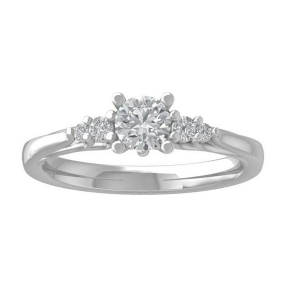 ARAIYA FINE JEWELRY 10K White Gold Diamond Engagement Ring (5/8 cttw, I-J Color, I2-I3 Clarity) Size 7
