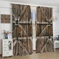 thumbnail image 4 of Rustic Barn Door Curtains Farmhouse Wood Garage Door Vintage Barn Door Pattern Blackout Curtains Rustic Cottage Living Room Printed Curtains 84x84 Inches 2 Panels, 4 of 6