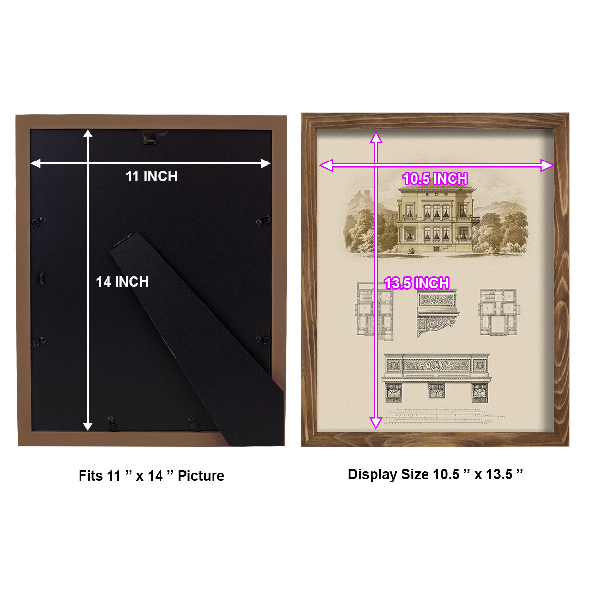 Estate and Plan I -Framed Print w/glass-Walnut
