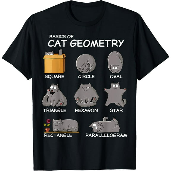 Cat Geometry Math Funny Cat Gifts For Cat Dad Mens T-Shirt