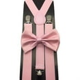 Blush Wedding Pink Suspender and Bow Tie Set Wedding Prom Suspenders