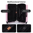 thumbnail image 3 of Luggage Sets 8 Piece with Adjustable Height, Lightweight Hardshell Travel Suitcases with 360° Wheels, 4 Storage Bags, for Men, Women, Pink(20/24/28 Inch), 3 of 7