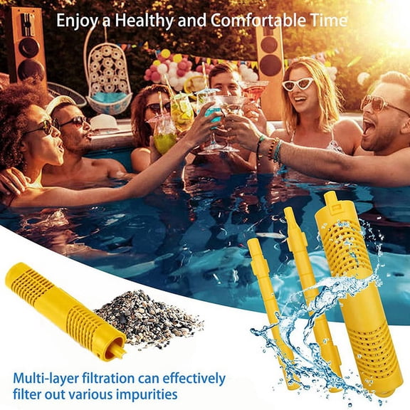 2 Pack Spa Mineral Sticks Parts Cartridges for Hot Tub Swimming Pool Fish Pond Filter, Last for 4 Month Blue & Yellow Plastic Blue & Yellow