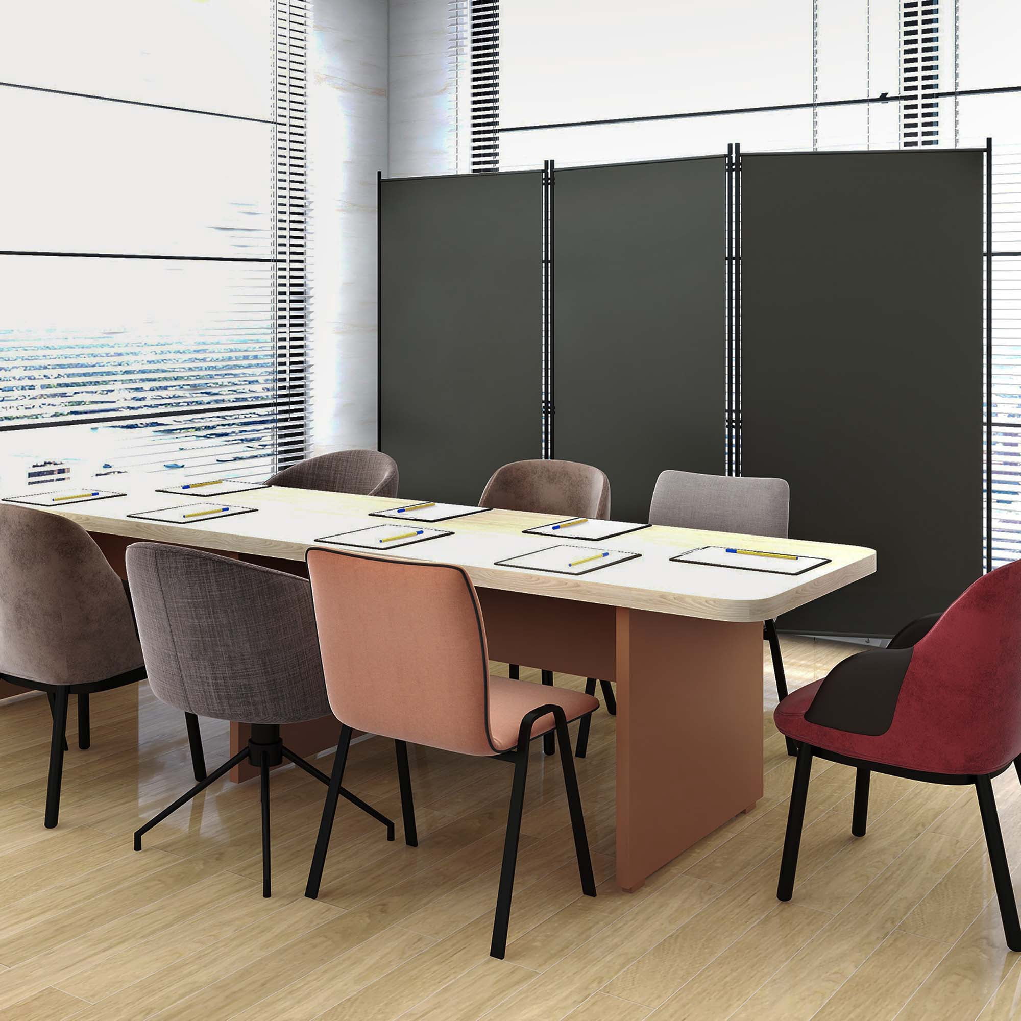 Costway 3-Panel Room Divider Folding Privacy Partition Screen for Office Room Grey