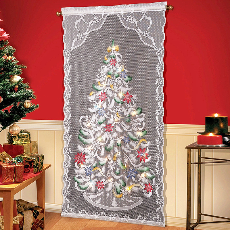 lighted christmas curtains