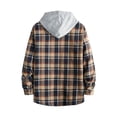 thumbnail image 4 of Deals LYXSSBYX Long Sleeve Shirts for Men Men Casual Patchwork Fashion Plaid Hooded Button Long Sleeve Shirt Blouse, 4 of 8