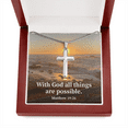 thumbnail image 2 of Scripture Card With God All Things Are Possible Matthew 19:26 Cross Card Necklace w Stainless Steel Pendant Religious, 2 of 20