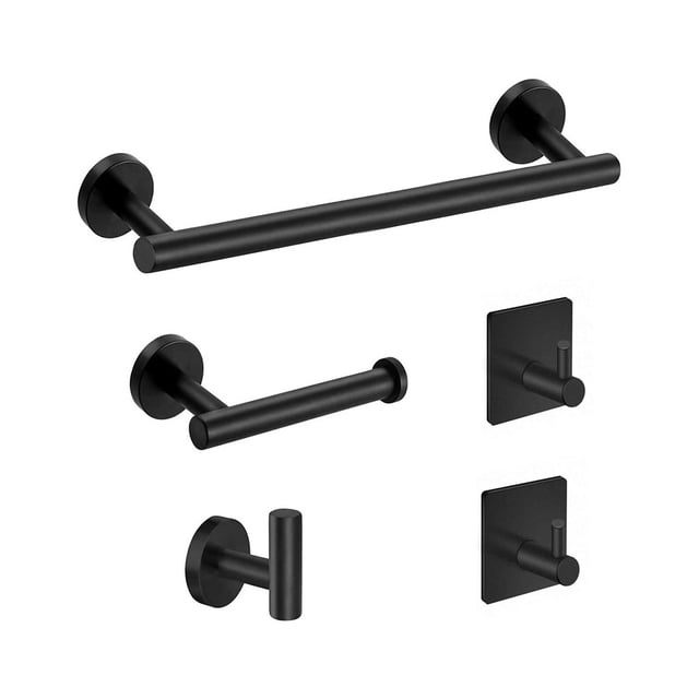 Matsuzay Soporte de almacenamiento de papel higiénico de 5 uds., varilla colgante de acero para ahorrar espacio, organizador montado en la pared, Juegos de accesorios de baño Matsuzay HA066205-00