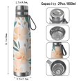 thumbnail image 3 of Floral 29oz Stainless Steel Insulated Thermos with Tea Filter, 360° Printed Travel Bottle, Leakproof BPA-Free,Anti-Slip Base, 304 Inner & 201 Outer, Vacuum Cup,Thanksgiving,Christmas, Spring,Flower, 3 of 6