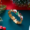 thumbnail image 5 of NICKSUN Christmas Enamel Stretch Bangle Bracelet for Women, Snowman Xmas Tree Sleigh Enamel Statement Bracelet, Festive Holiday Costume Jewelry for Party Christmas Gift Stocking Stuffer, 5 of 7