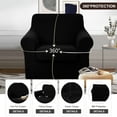 thumbnail image 3 of U-NICE HOME 2 Pieces Stretch Recliner Chair Cover Washable Chair Slipcover With Individual Seat Cushion for Pet Friendly, Black, 3 of 7