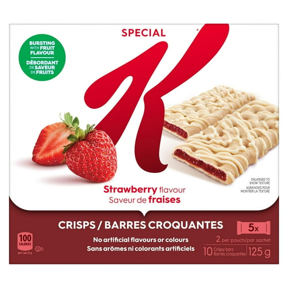 Kellogg's Special K Barres Croquantes Aux Fruits Saveur De Fraises, 125 g,  10 Barres Croquantes, 2 Par Sachet 125 g, 10 barres