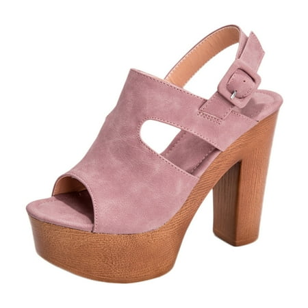 

Njoeus Sandal For Women 2023 Sandal For Women Outdoor Summer Women S Fashion Shoes Thick-Soled High Heel Lady Shoes Fish Mouth Sandals Sandal For Women Dressy