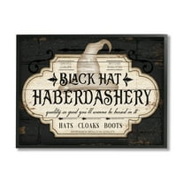 Stupell Industries Black Hat Haberdashery Halloween Sign Spooky Heirloom Quality, 30 x 24, Design by Jennifer Pugh