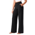thumbnail image 1 of Pantalones de yoga CRZ YOGA Butterlift, cintura alta, pierna ancha, negros, XS, 1 of 5