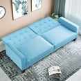 thumbnail image 4 of SEVENTH Blue Couch, Futon Convertible Sofa Bed, Modern Fabric Sofa Bed, Futon Couches and Sofas Sleeper with Armrest, Six Legs, Folding Recliner Couch for Small Space, Blue, Q1144, 4 of 13