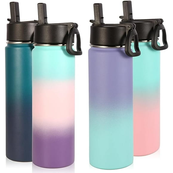 Botellas de agua aisladas Volhoply paquete de 4 unidades de acero inoxidable 22 onzas