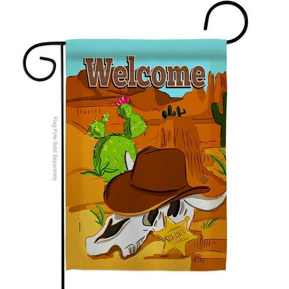 Ornament Collection G192076-BO Welcome Longhorn Skull Country Living Southwest 13 x 18.5 in. Double-Sided Decorative Vertical Garden Flags for House Decoration Banner Yard Gift
