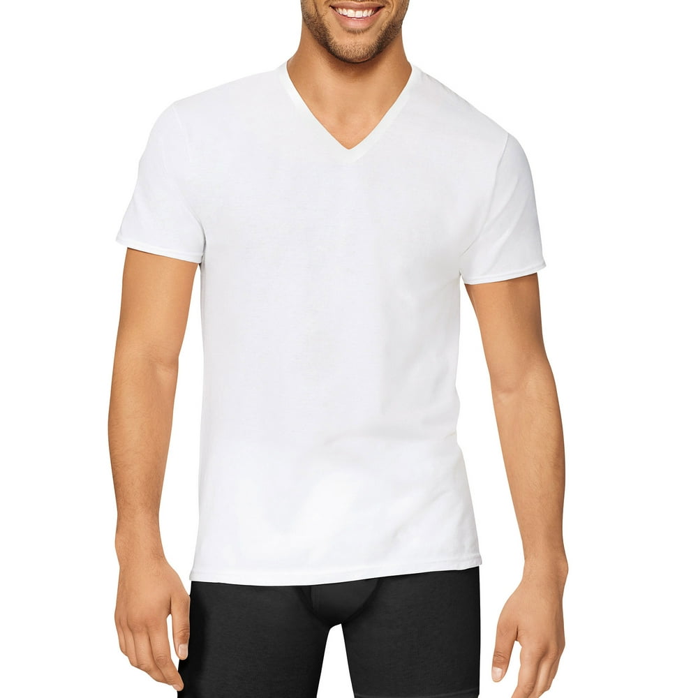 Hanes - Hanes Men's Stretch White V-Neck Undershirts, 3 Pack - Walmart ...