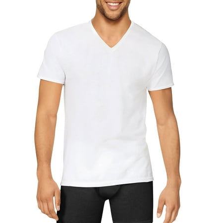 Hanes Men's Stretch White V-Neck Undershirts, 3 Pack