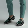 thumbnail image 4 of Mens Velvet Loafers Dress Shoes Loafers for Men Tuxedo Suit Shoes, Green/31, 12 US, 4 of 5