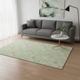 thumbnail image 2 of HomeRoots 672607 5 x 8 ft. Green & Ivory Floral Transitional Washable Machine Made Rectangle Area Rug with UV Protection, 2 of 9