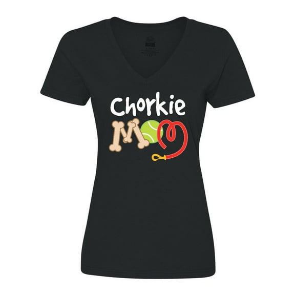 Inktastic Chorkie Mom Chihuahua Yorkie Women's V-Neck T-Shirt