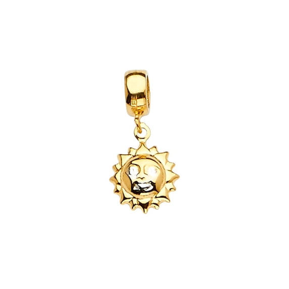 FB Jewels 14K Yellow Gold Sun Charm For Mix&Match Bracelet Pendant 19mm X 9mm