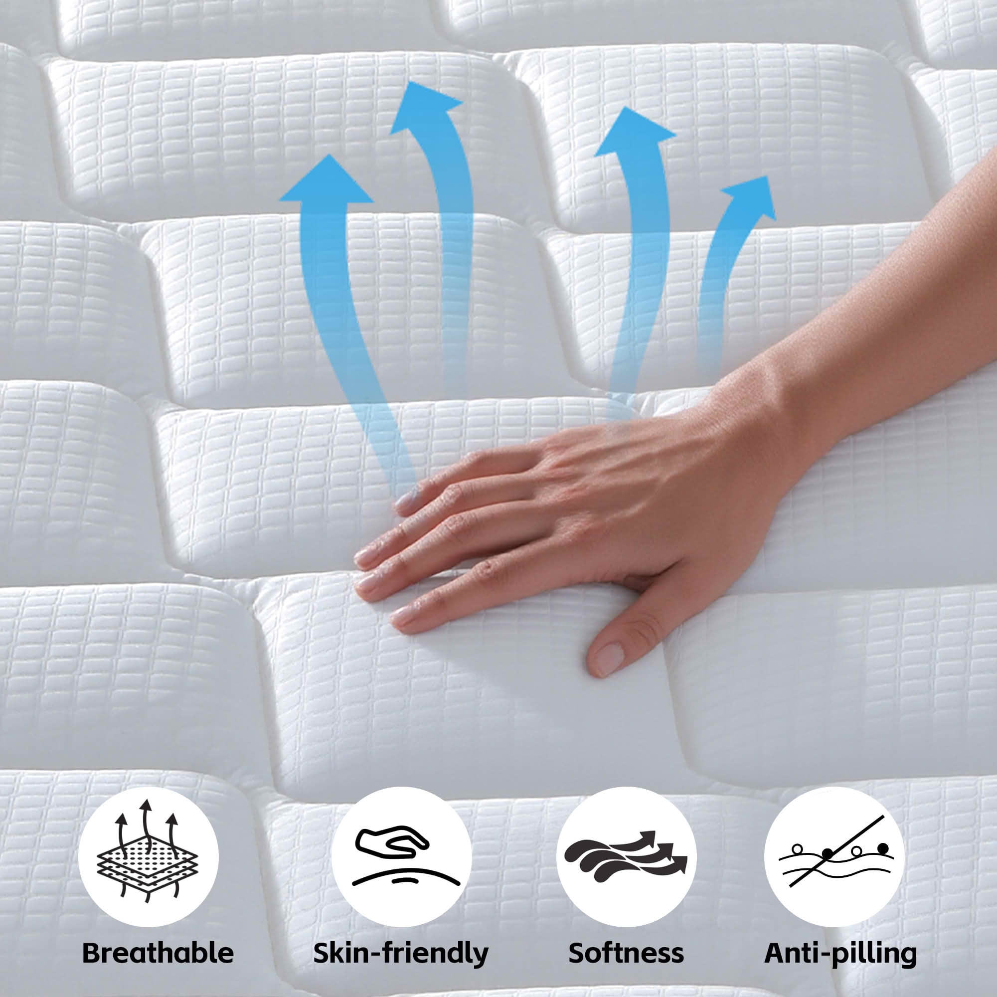 MAYEERTY 10 Inch Plush Hybrid Mattress in a Box, Memory Foam Pocket Spring, CertiPUR-US Certified