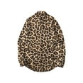 thumbnail image 2 of Men's Leopard Shirts Cheetah Long Sleeve Button Down Collared Shirts Brown XXL, 2 of 6