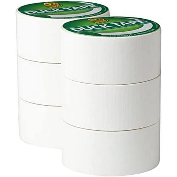 Duck Brand 1265015_C Duck Color Duct Tape, 6-Roll, White, 6 Rolls