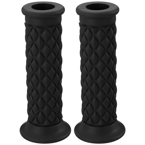 TAILTOSS 1 Pair Black Rubber Universal Handlebar Grips for Motorcycles 4.9X2in