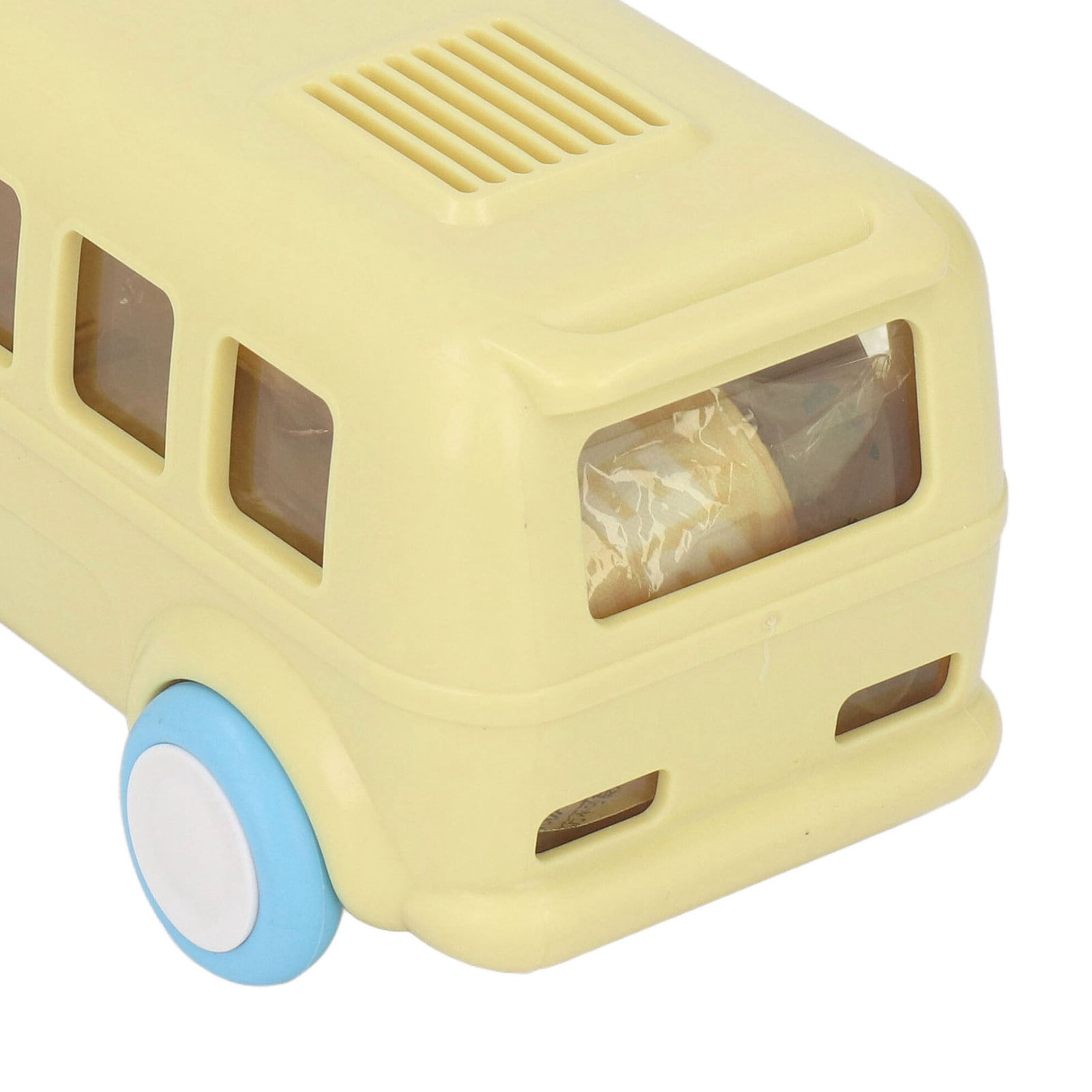 Rupoun Bus Shape Water Bottle with Straw Cute School Bus Portable Leak Proof Tritan Water Cup For Toddler Travel Yellow 16.9 oz / 500ml