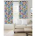 thumbnail image 2 of Vintage Flower Blackout Curtains 45 Inch Length Watercolor Pink Blue Purple Floral Daisy Green Leaf Thermal Insulated Window Curtain Window Drapes 2 Panels for Bedroom Living Room 52"Wx45"L, 2 of 9