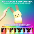 thumbnail image 2 of 1 luz de noche para niños en forma de conejo con 7 cambios de luz, control de toque, carga USB, función de temporizador, lámpara de noche para habitación de niños, luz de noche de silicona para niños TUNC Sencillez, 2 of 4