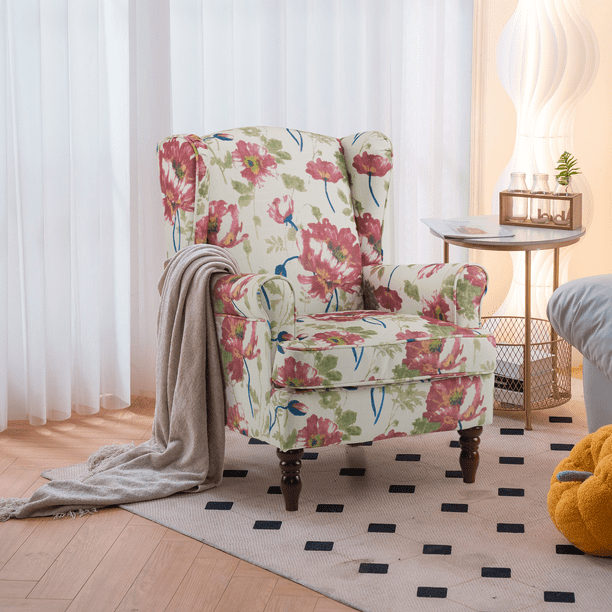 MELLCOM Vintage Accent Chair, High Back Upholstered Armchair with - Main Image