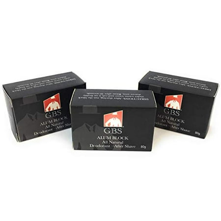 GBS 3 Pack of Premium Alum blocks 80G - Soothing Aftershave Astringent to Close Pores - Alum Stone Helps Stop Bleeding from Nicks and (Best Way To Stop Shaving Cuts From Bleeding)