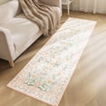 thumbnail image 2 of Sleep Zone 2x6 Area Rug for Bedroom, Washable Area Rug Non Slip Carpet for Livingroom, Abstract Vintage Low Pile Water Resistant Rugs Indoor, Elegant Floral, 2 of 9