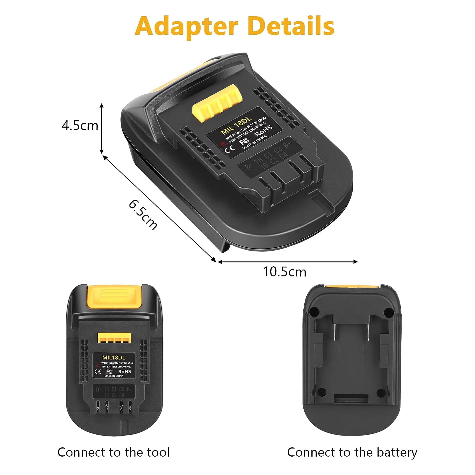 Battery Adapter Converter for Milwaukee 18V Li-Ion Batteries to Dewalt 20V Tool