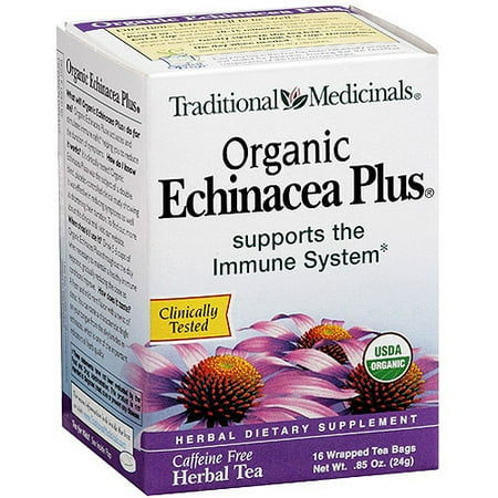 Traditional Medicinals Organic Echinacea Plus Herbal Tea Bags, 16 count, 0.85 oz