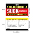 thumbnail image 4 of Bad Parking Cards You Absolutely Suck At Parking Cards Funny Parking Violation 2x3.5 Inch Reasons Violation Bad Parking Notes Funny Labels For Hilarious Prank Craft Table for Kids Stationery Pens Wall, 4 of 8