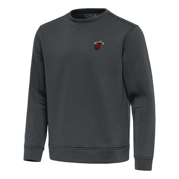 Men's Antigua  Pewter Miami Heat Relevant Pullover Sweatshirt