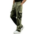 thumbnail image 3 of Men's American Retro Workwear Corduroy Pants, Loose Straight-leg Wide-leg Casual Trousers for Fall, Winter and Vintage Look,Army Green,L, 3 of 6