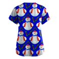 thumbnail image 3 of DPTALR Blouse à Manches Courtes Col en V pour Femmes Imprimé de Noël avec Poches, 3 of 3
