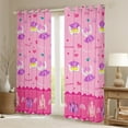 thumbnail image 2 of Rainbow Curtains Castle 30%-50% Blackout Curtains Kawaii Rainbow Castle Bedroom Curtains Pink Rose Flowers Window Curtains Dreamy Princess Room Decor Living Room Curtains,2 Panels (38Wx45L), 2 of 5
