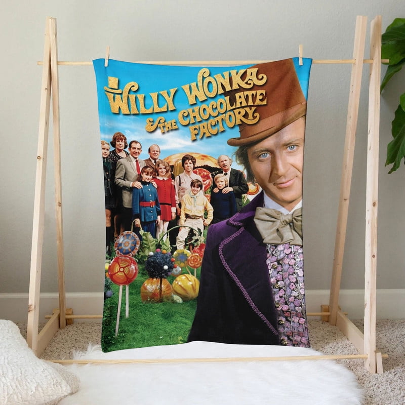 Wonka Anti Pilling Flannel Blanket Gifts for Fans Lover Girls Boys Women Present Hoodie Him Bed 50"x60"