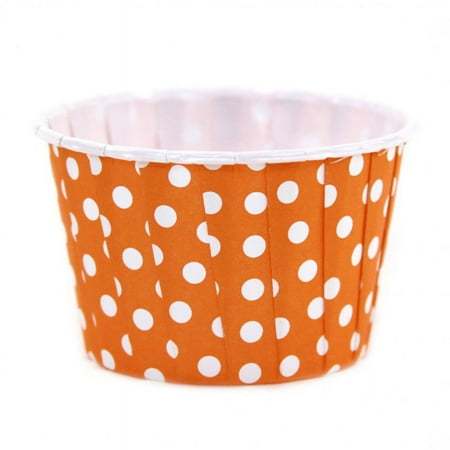 Dress My Cupcake 24-Pack Party Nut Cups, Polka Dot, Orange